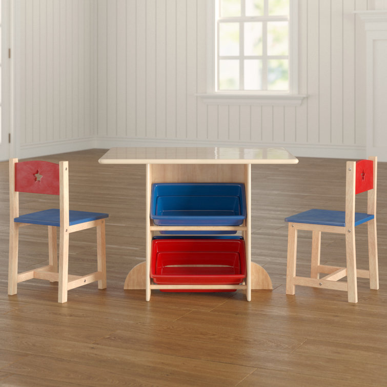 Kidkraft 4pc table with primary benches and bin set online